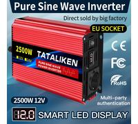 Inverter Onda Sinusoidale Pura 2500W/3500W/4500W/5000WDC 12V/24V a AC 220V 230V Convertitore di Trasferimento di Tensione Adattatore di Ricarica Presa UE