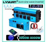 Inverter Onda Sinusoidale Pura 3000W-8000W Potenza di Picco DC12V DC24V AC220V Display LCD Presa UE 50Hz Alimentatore Esterno Inversor