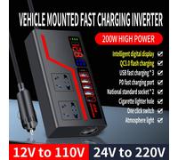 Inverter per auto 12V/24V 2000W con 4 porte di ricarica USB per più dispositivi