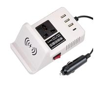 Inverter per auto - Adattatore per auto da 200 W per presa di corrente elettrica portatile, carica đe uscita, protezione da sovraccarico, costruzione compatta | Batteria, bianco, Se référer au