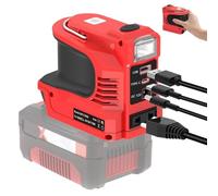 Inverter per batteria Einhell da 18 V, DC 18 V a AC 220 V, adattatore con connettore USB Type-C DC12 V e lampada a LED, per illuminazione di emergenza, manutenzione elettrica o campeggio (batteria non