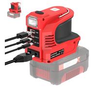 Inverter per batteria Einhell da 18 V, DC 18 V a AC 220 V, adattatore con connettore USB Type-C DC12 V e lampada LED, unità di emergenza per campeggio