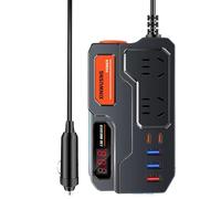 Inverter per veicoli per computer portatile,Inverter di corrente per veicoli | Convertitore di potenza da 12 a 220 tensioni - Adattatore per presa per auto, caricabatterie per auto per c