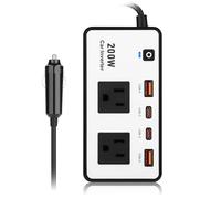 Inverter Potenza Auto da 200 W Multifunzionale da DC12V A AC110V con Doppi Punti Vendita E Porte USB per Le Emergenze Viaggio Utilizzare La Ricarica per Auto Portatile