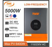 Inverter solare 5000W Inverter a bassa frequenza da 48V a 110V 220V regolatore di carica solare MPPT 120A integrato ingresso fotovoltaico massimo 6400W 150V 5KW 220V No WIFI
