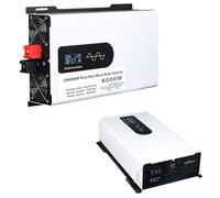 Inverter solare ibrido, DC 12 V 24 V 48 V 60 V a 110 V/220 V AC, inverter a fase divisa con inverter a onda sinusoidale pura, inverter paralleli, per accumulo di energia domestica, 6000 W-12 V (10000