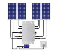 Inverter solare Micro Inverter Impermeabile Inverter di Rete PV Solar Grid Tie Micro Inverter Modulo LCD Display Isolamento Elettrico 1200W (Argento)