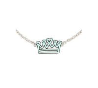 Invertika Bracciale Donna Lumika Metallo Placcato argento con Ciondolo Corona Smaltato Sky - Regolabile fino a 25 cm - Metallo Eco-Friendly, Ipoallergenico - Made in Italy