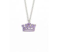 Invertika Collana Donna Lumika Metallo Placcato argento con Pendente Corona Smaltato Lilac - Regolabile 45-60 cm - Metallo Eco-Friendly Ipoallergenico e Nickel Free - Made in Italy