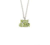 Invertika Collana Donna Lumika Metallo Placcato argento con Pendente Pole Queen Smaltato Lime - Regolabile 45-60 cm - Metallo Eco-Friendly Ipoallergenico e Nickel Free - Made in Italy