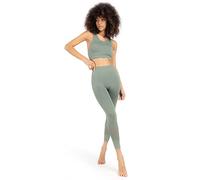 Invertika Top Completo da Donna - Leggings Snellente Sportivo da Donna in Microfibra Anticellulite Verde - Intimo Modellante - Contenitivo - Vita Alta Termica Made in Italy_M/L