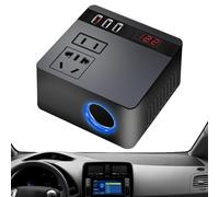 Invertitore da 12 V 24 V, adattatore auto per spina outlet | Caricatore per porte USB Ricarica rapida - Caricabatteria per auto elettrica, ricarica rapida da 150 W per viaggi, compressore d'aria