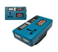 Invertitore di Batteria 21V,Inverter di Potenza con Luce Led Integrata per Veicolo | Adattatore per Autocarro Auto Casa ed Escursionismo