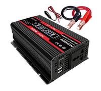 Invertitore di potenza Convertitore inverter for auto da 4000 W, display LCD, trasformatore di tensione, adattatore for auto, convertitore di carica a onda sinusoidale modificata(Noir)