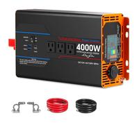 Invertitore di potere, Inverter a onda sinusoidale pura for auto, convertitore di potenza for auto e camper con USB, prese CA, LCD, telecomando(4000W)