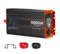 Invertitore di potere, Inverter a onda sinusoidale pura for auto, convertitore di potenza for auto e camper con USB, prese CA, LCD, telecomando(5000W)