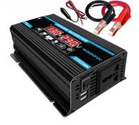 Invertitore Inverter Auto 4000W 12V A 220V/110V LED Convertitore Adattatore Caricabatterie Trasformatore Di Tensione USB Doppio Onda Sinusoidale Modificata(Nero)