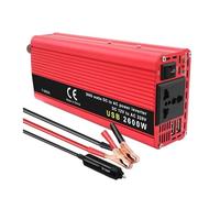 Invertitore Inverter DC12V AC220V 2600W Potenza Picco Invertitore DC/AC Per Auto Presa Universale Con Display LED Luminoso/alimentatore Portatile(2600W red)
