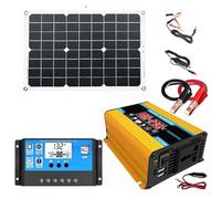 Invertitore Kit Solare Stazione Di Alimentazione Set 300W 12V A 220V /110V Inverter + 18W Pannello Solare + 30A Regolatore Per Casa Esterno Auto(DC12V - AC220V)