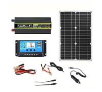 Invertitore Potenza Inverter Per Auto A Onda Sinusoidale Pura 3000-8000 W Pannello Solare Da 12 V E 220 V Kit Controllo 30 A Generazione Energia Solare Inverter(Peak 6000W Set)