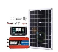 Invertitore Potenza Power Energia Solare 6000W Pannello 500W Controller 100A Clip Moschettone Ganci 12V 110V 220V Inverter Camper Domestico(110V solar kit)