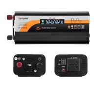 Invertitore sinus puro 2000 W DC 12 V a AC 230 V, convertitore di tensione per auto con display LCD, prese AC, 20 W, porta USB da 5 V/5 A, Power Inverter con presa accendisigari