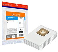 Invest - Sacchetti di ricambio, sacchetti compatibili con Bosch AdvancedVac 20, UniversalVac 15 - sacchetti filtranti, bianco, 5 pezzi