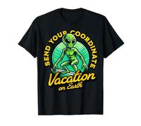 Invia la Tua Vacanza Coordinata sulla Terra Surfing Alien Tee Maglietta