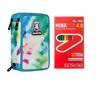 Invicta Astuccio 3 Scomparti Completo di Matite + 12 Pastelli