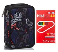 Invicta Astuccio 3 Scomparti Completo di Matite + 12 Pastelli