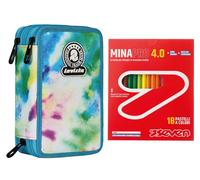 Invicta Astuccio 3 Scomparti Completo di Matite + 18 Pastelli