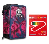 Invicta Astuccio 3 Scomparti Completo di Matite + 18 Pastelli