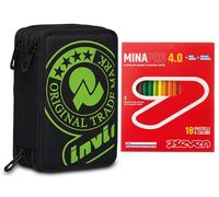 Invicta Astuccio 3 Scomparti Completo di Matite + 18 Pastelli