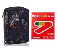 Invicta Astuccio 3 Scomparti Completo di Matite + 18 Pastelli