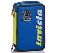 Invicta Astuccio Scuola 3 Zip, Blu, Kupang, Triplo Scomparto Completo di Penne, Matite e Pennarelli, Accessori Scuola, Accessori Zaino, Scuola Elementare, Bambino