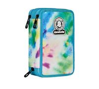 Invicta Astuccio Scuola 3 Zip Fantasy, Azzurro, Triplo Scomparto Completo di Penne, Matite e Pennarelli, Accessori Scuola, Accessori Zaino, Scuola Elementare, Bambina