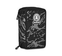 Invicta Astuccio Scuola 3 Zip Fantasy, Nero, Portapenne Triplo Scomparto Completo Di Penne, Matite, Colori, Accessori Zaino, Scuola Elementare, Bambino