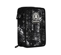 Invicta Astuccio Scuola 3 Zip Fantasy, Nero, Triplo Scomparto Completo di