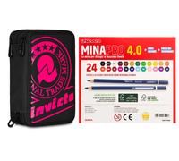 Invicta Astuccio Scuola Bambina 3 Zip Completo di Matite + 24 Pastelli a Colori