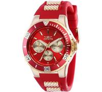 Invicta Aviator 37320 Orologio da Donna - Impermeabile - Analogico - Movimento Quarzo - acciaio inossidabile con quadrante rosso - 38mm