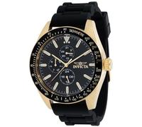 INVICTA Aviator 38404 - Orologio da uomo, impermeabile, analogico, movimento al quarzo, in acciaio inossidabile con quadrante nero, 45 mm