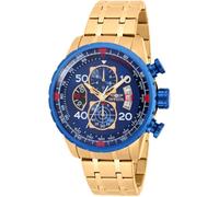 Invicta Aviator - Orologio da Uomo in Acciaio Inossidabile con Movimento al Quarzo - 48 mm, Oro/Blu