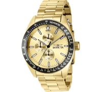Invicta Aviator 38970 Orologio da Uomo - Impermeabile - Analogico - Movimento Quarzo - acciaio inossidabile con quadrante oro - 45mm