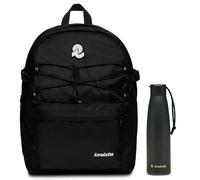 Invicta BLOW UP PLAIN BACKPACK GRS + Invicta Borraccia, Nero, Borraccia Termica