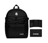 Invicta BLOW UP PLAIN BACKPACK GRS + Invicta Portafoglio A Strappo, Nero, Portaf