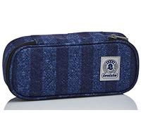 Invicta Bustina Ovale Invicta Stripes, Blu, con Organizer Interno Porta Penne