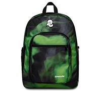 Invicta Jelek Fantasy Zaino Scuola Superiore Ragazzo, Capiente, Doppio Scomparto, Tasca PC e Borraccia, Nero Verde