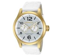 Invicta Orologio da uomo con quadrante blu e pelle blu, quadrante nero/pelle nera, quadrante grigio/grigio, 24, Argento, casual