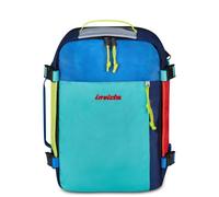 Invicta Packly Zaino 18L, Zaino Bagaglio a Mano Aereo, Uomo Donna, Apertura Frontale, con Tasca PC 15,6'' e Tasca per Borraccia, Nastro Trolley, per Viaggio, Lavoro, Verde Acqua Multicolor