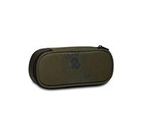 Invicta Portapene Scuola Round Plus, Verde Militare, Logo, Bustina Ovale Con Elastici Porta Penne e Taschino Interno, Accessori Zaino, Scuola e Tempo Libero, Unisex